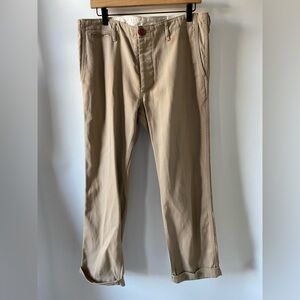 Visvim Men’s Khaki Chino Pants Size 4(XL) | Premium Japanese Workwear